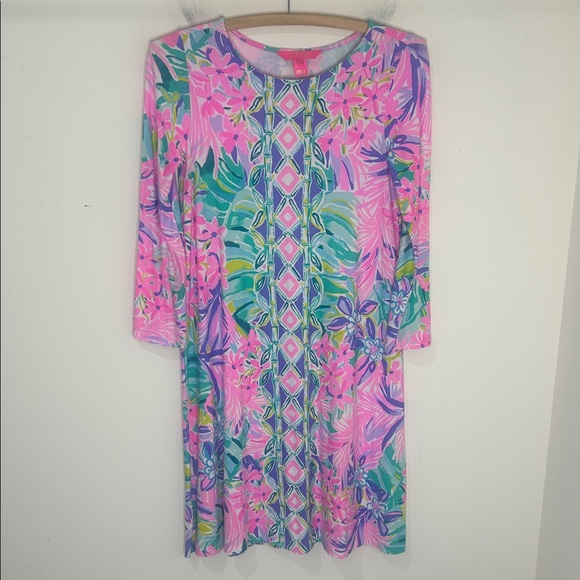 LILLY PULITZER Ophelia It Was All a Dream Jersey Knit 3/4 Sleeve Dress Size XS - Picture 3 of 15